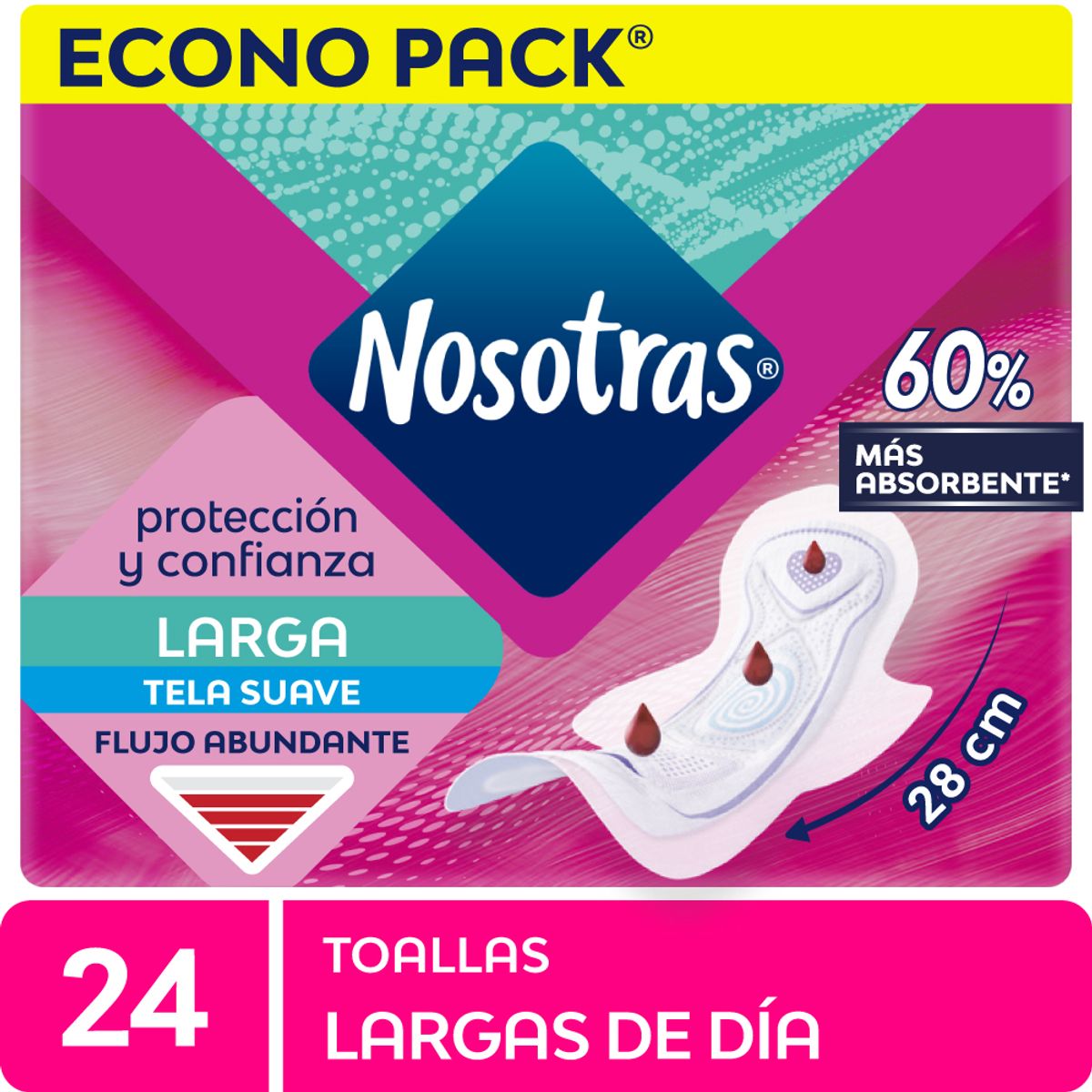 NOSOTRAS - Toallas Higiénicas Nosotras Larga De Día Empaque 24 Und