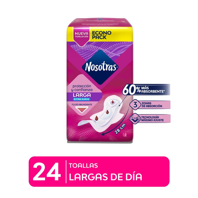 NOSOTRAS - Toalla Higiénica Nosotras Larga Extra Suave Empaque 24 und