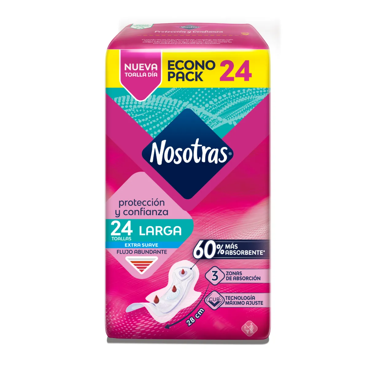 NOSOTRAS - Toallas Higiénicas Nosotras Larga De Día Empaque 24 Und