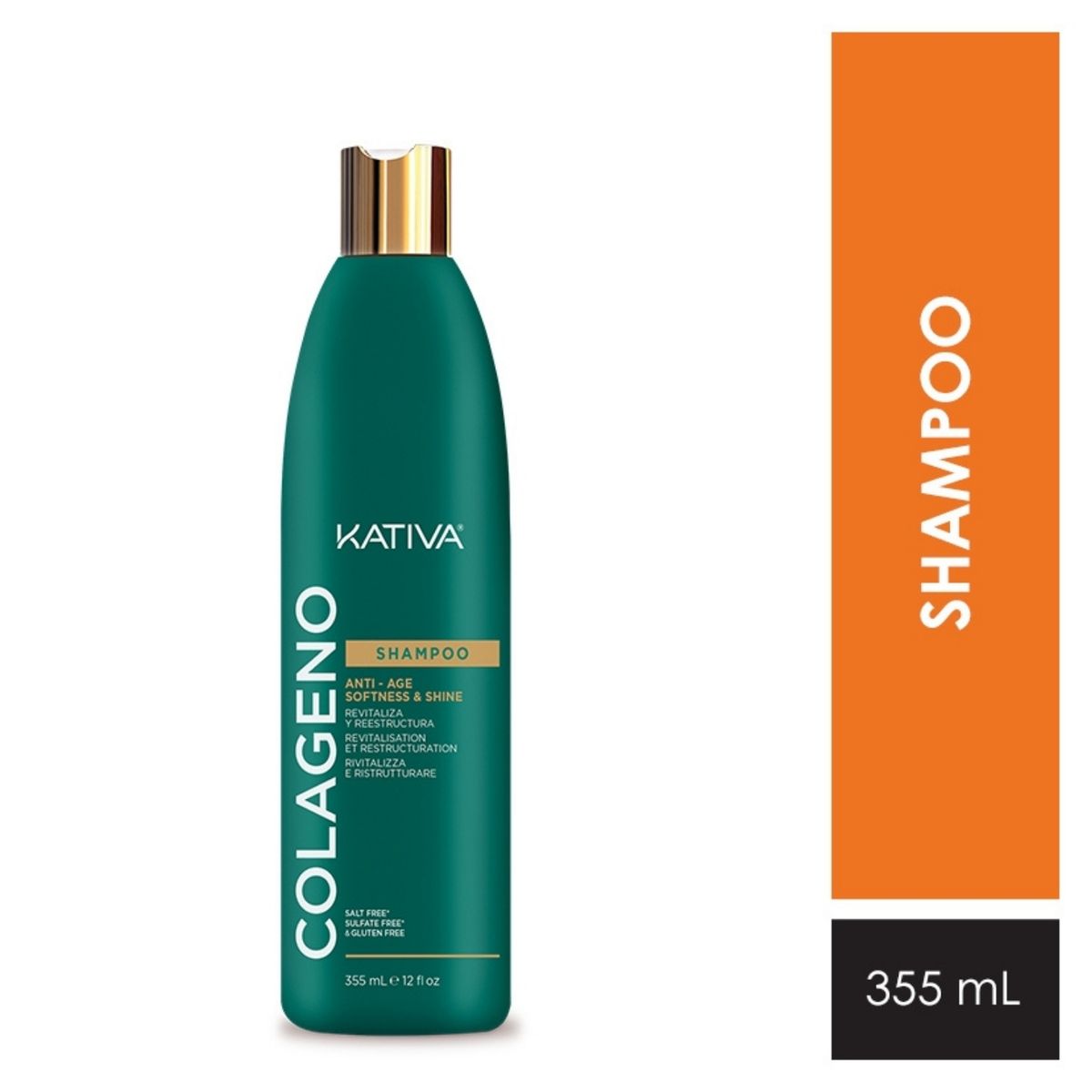 KATIVA - Shampoo Kativa Anti Age Softness & Shine Botella 355 mL