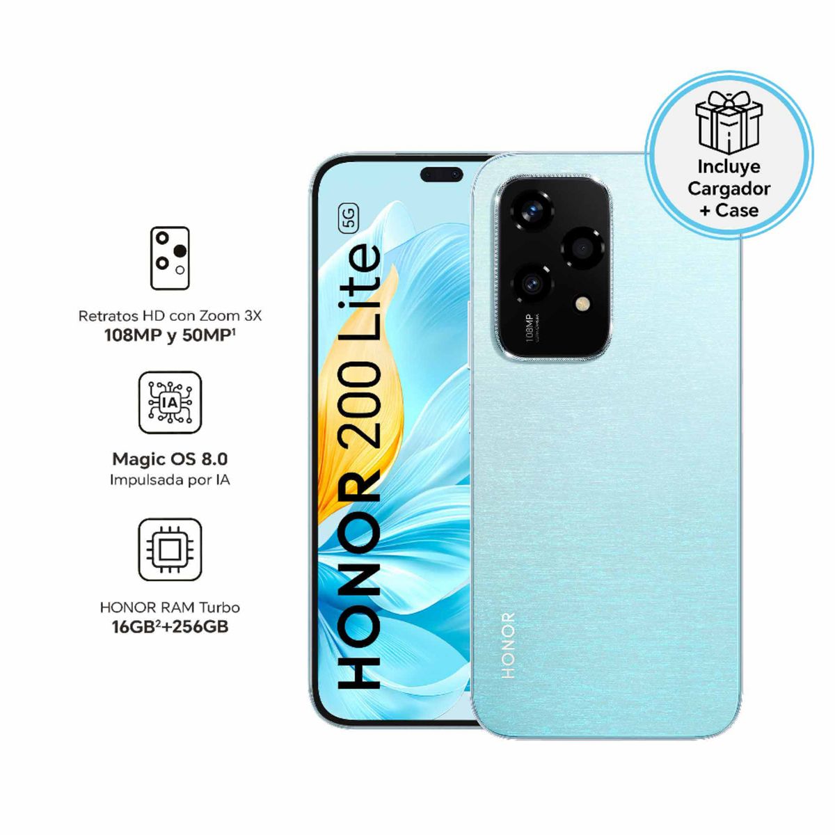 Honor - Smartphone  Honor 200 Lite 8Gb+256Gb Starry Blue