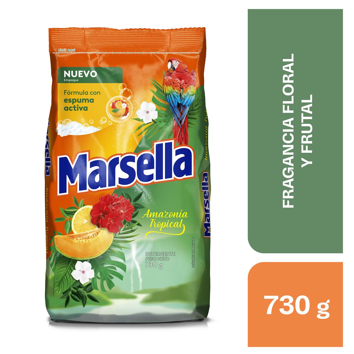 MARSELLA - Detergente en Polvo Marsella Amazonia Tropical Bolsa 730 g
