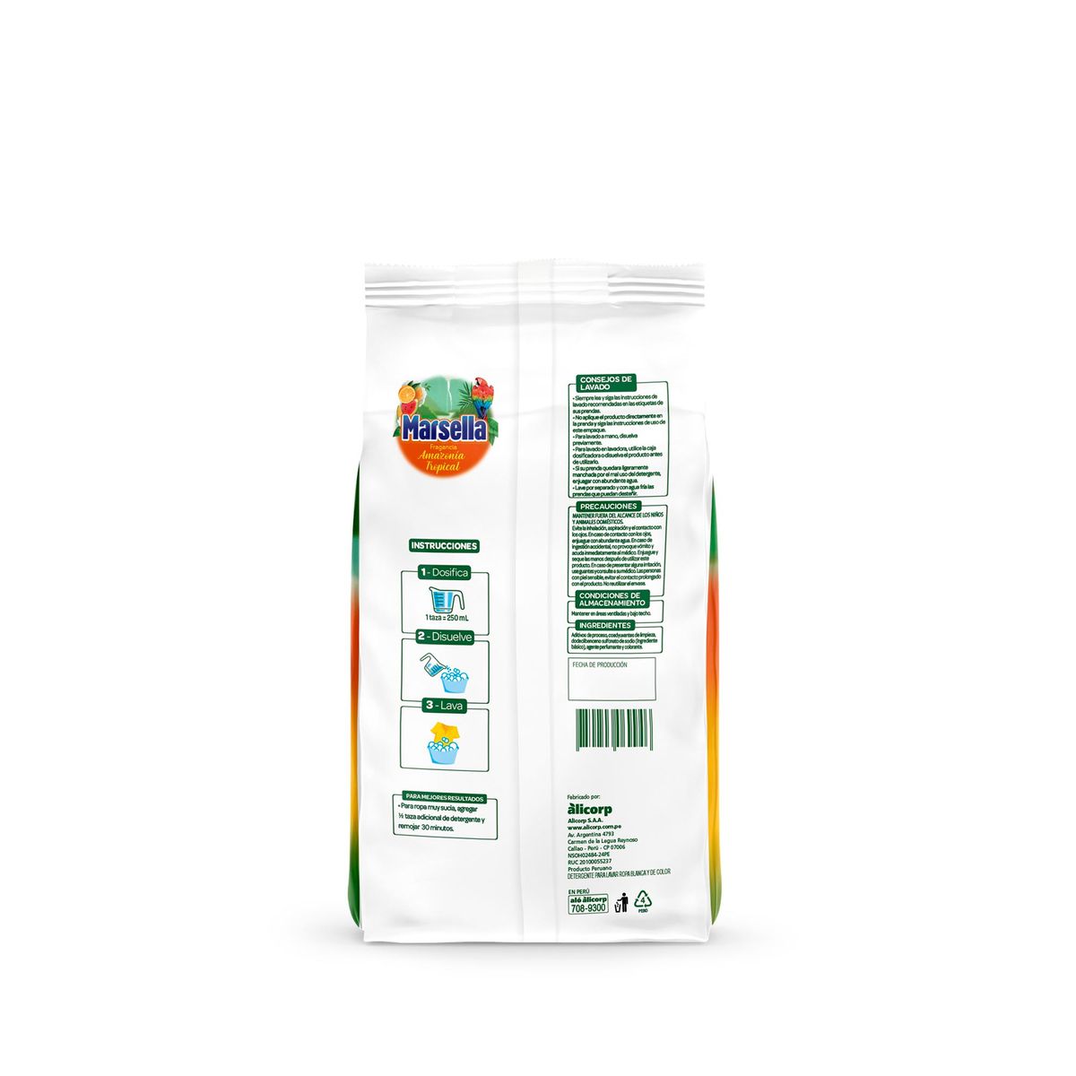 MARSELLA - Detergente en Polvo Marsella Amazonia Tropical Bolsa 730 g