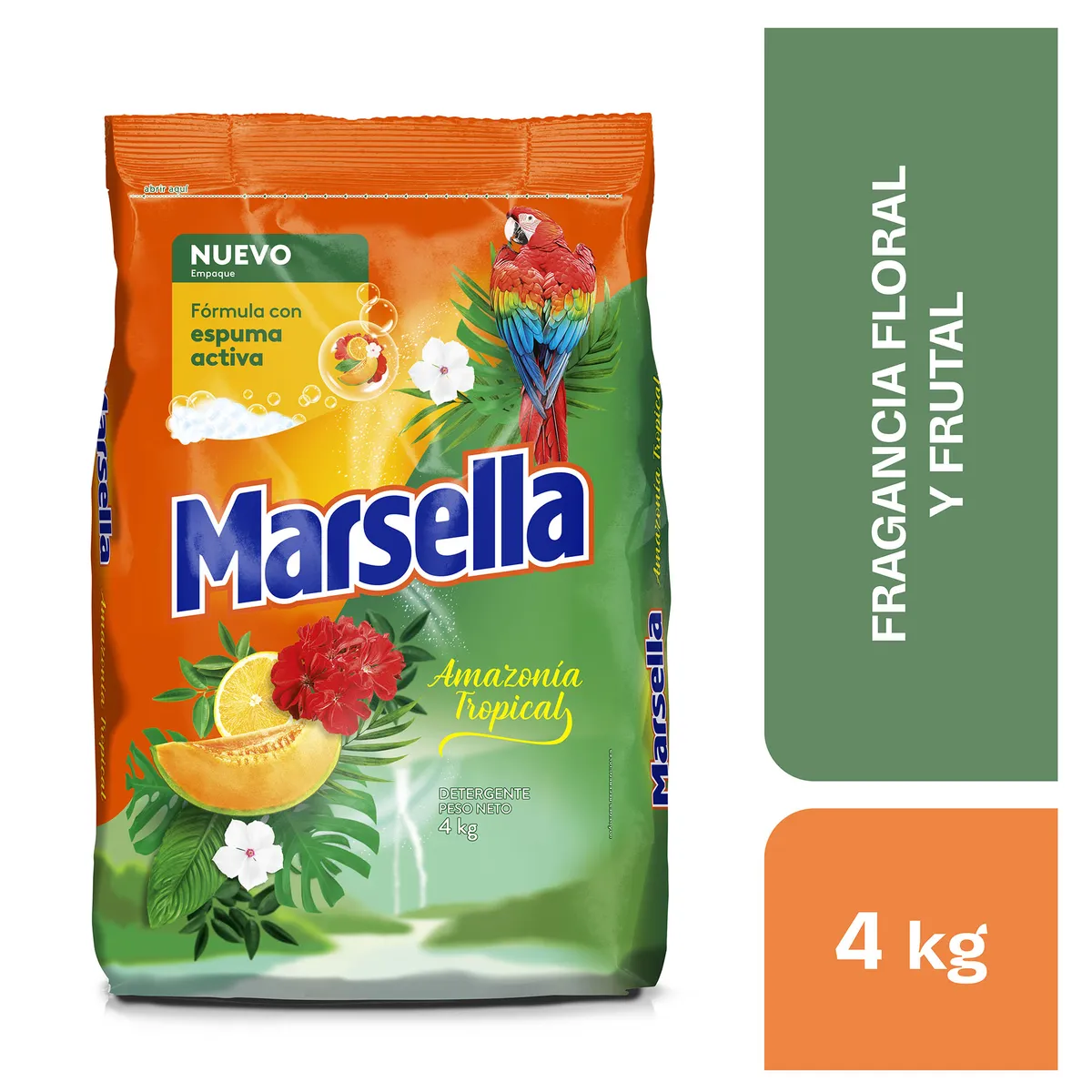 MARSELLA - Detergente en Polvo Marsella Amazonia Tropical Bolsa 4 Kg