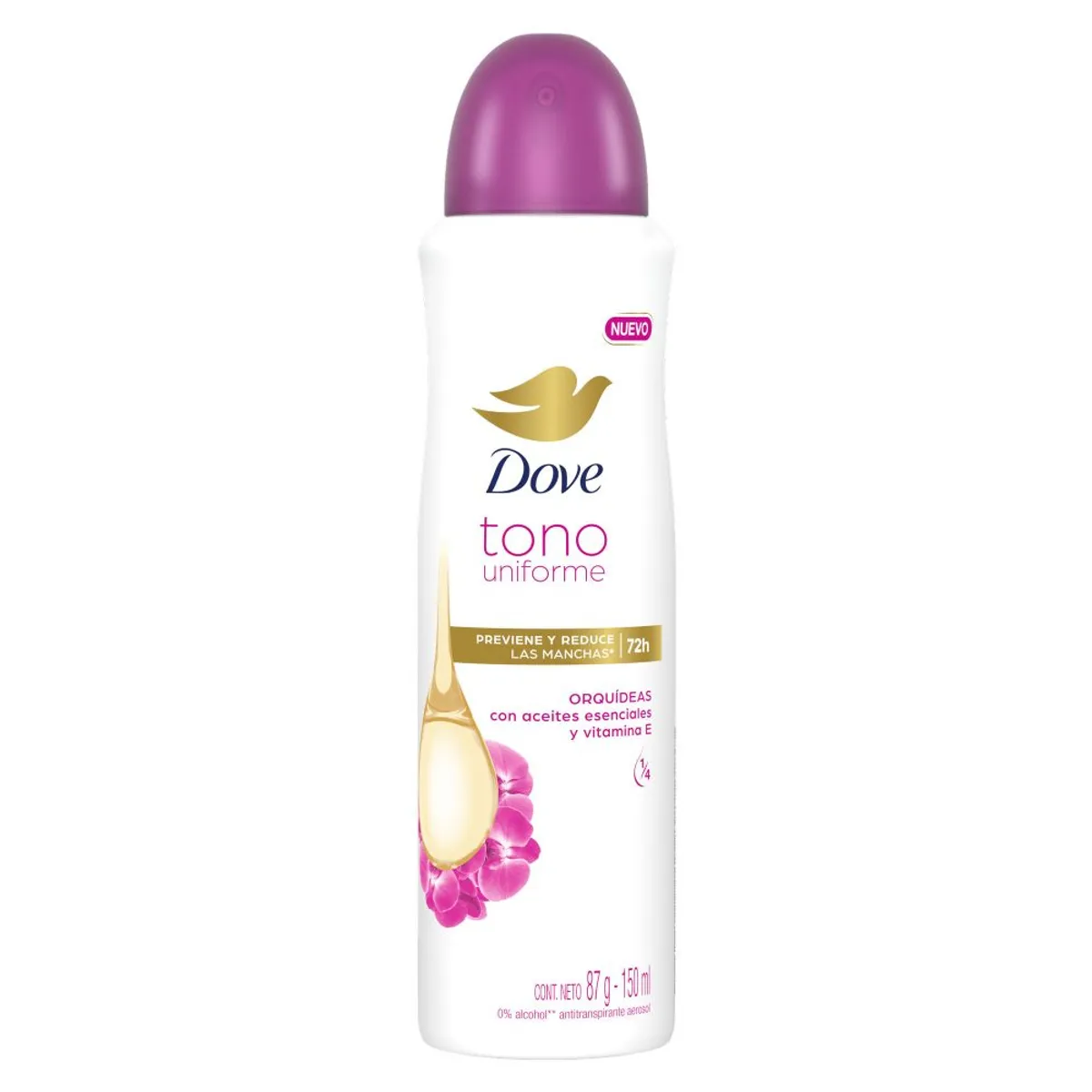 DOVE - Antitranspirante en Spray Dove Tono Uniforme Orquídea Envase 150 mL