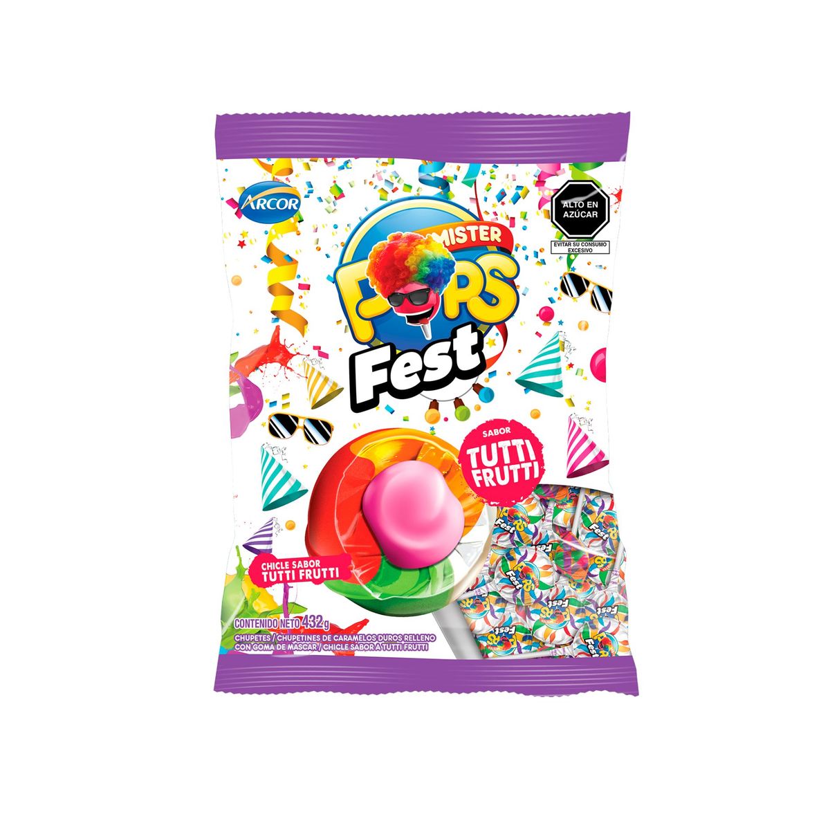 MR POPS - Chupetines Mr Pops Fest Bolsa 432 g