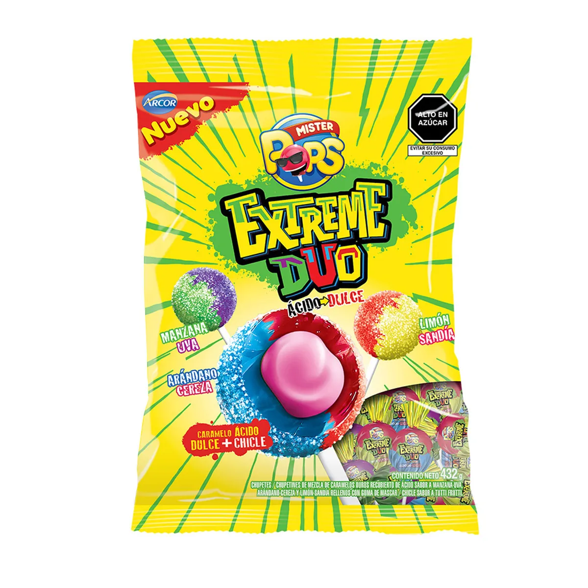 MR POPS - Chupetines Mr Pops Extreme Duo Bolsa 432 g