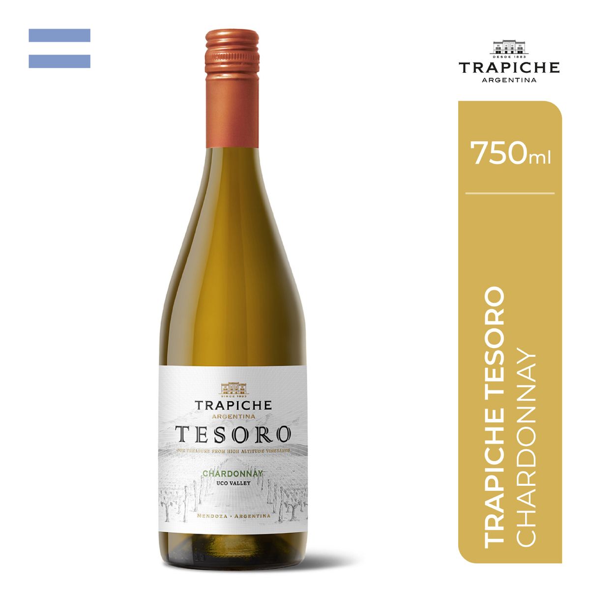 TRAPICHE - Vino Trapiche Tesoro Chardonnay Botella 750 mL