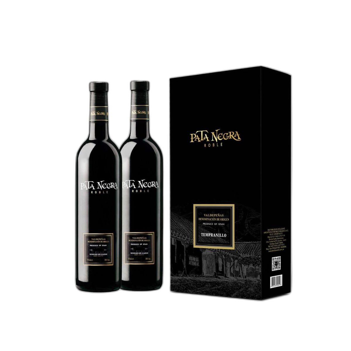 PATA NEGRA - Vino Pata Negra Roble Pack 2 Botellas 750 mL