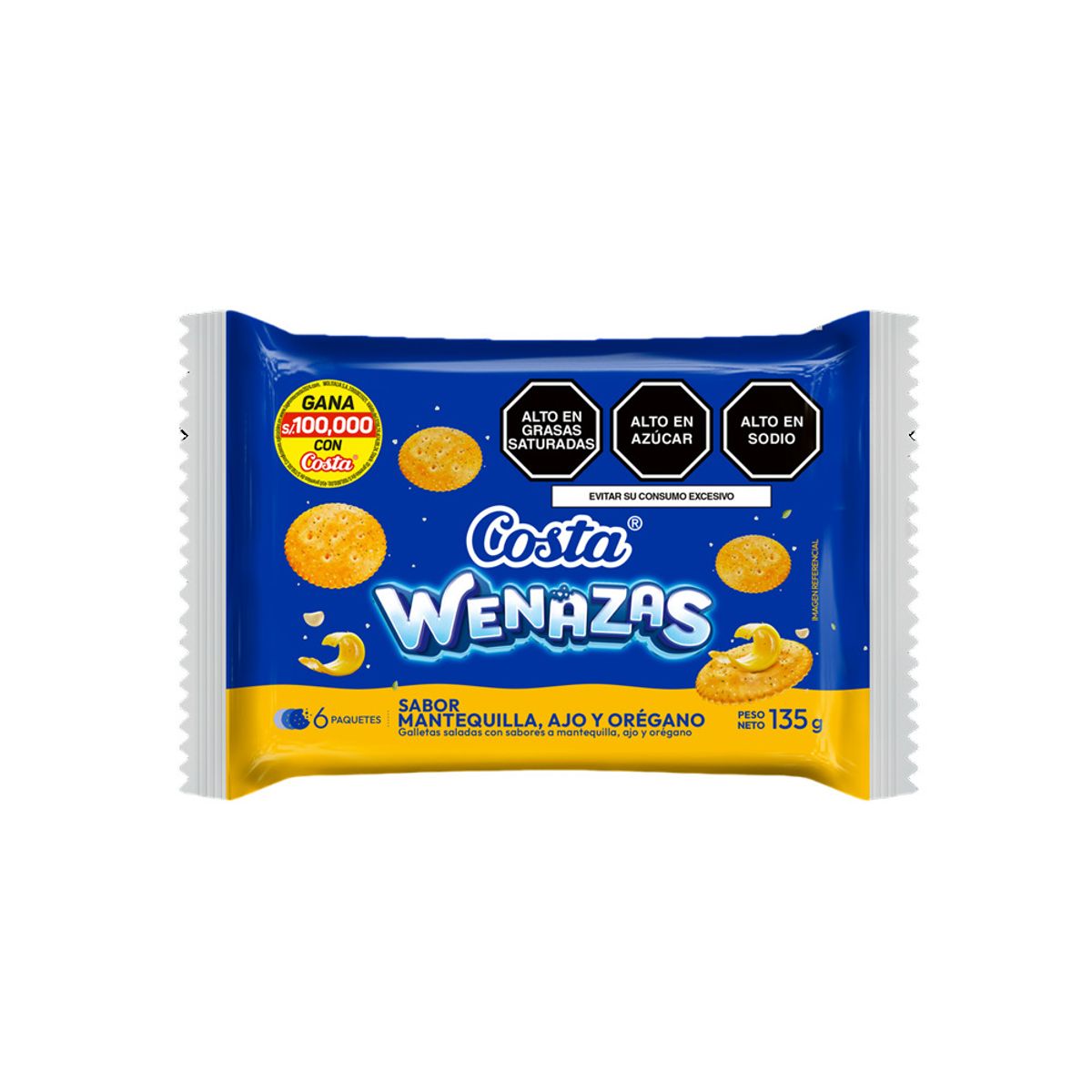 COSTA - Galleta Costa Wenazas Sixpack 135 g