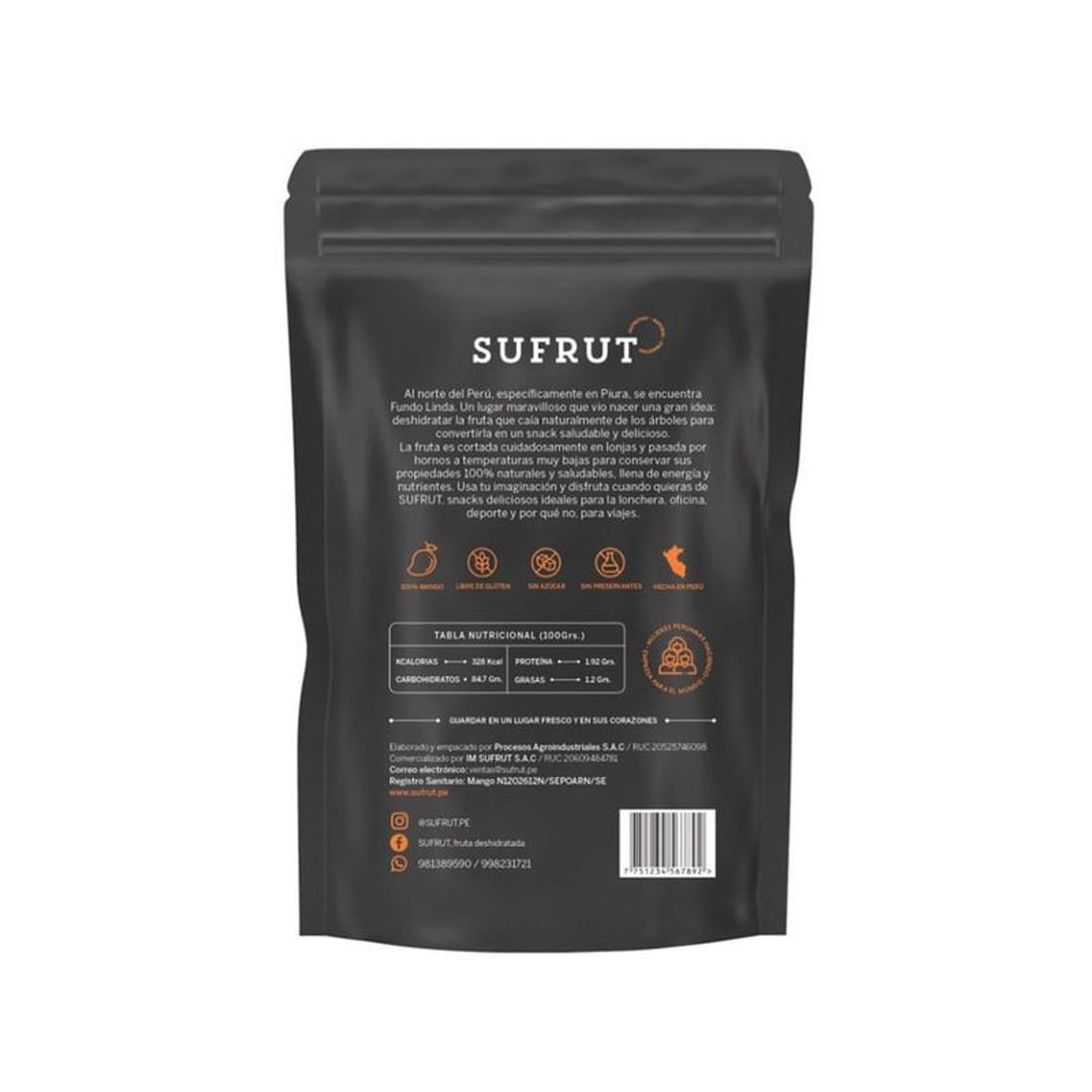 SUFRUT - Mango Deshidratado Sufrut Empaque 200 g