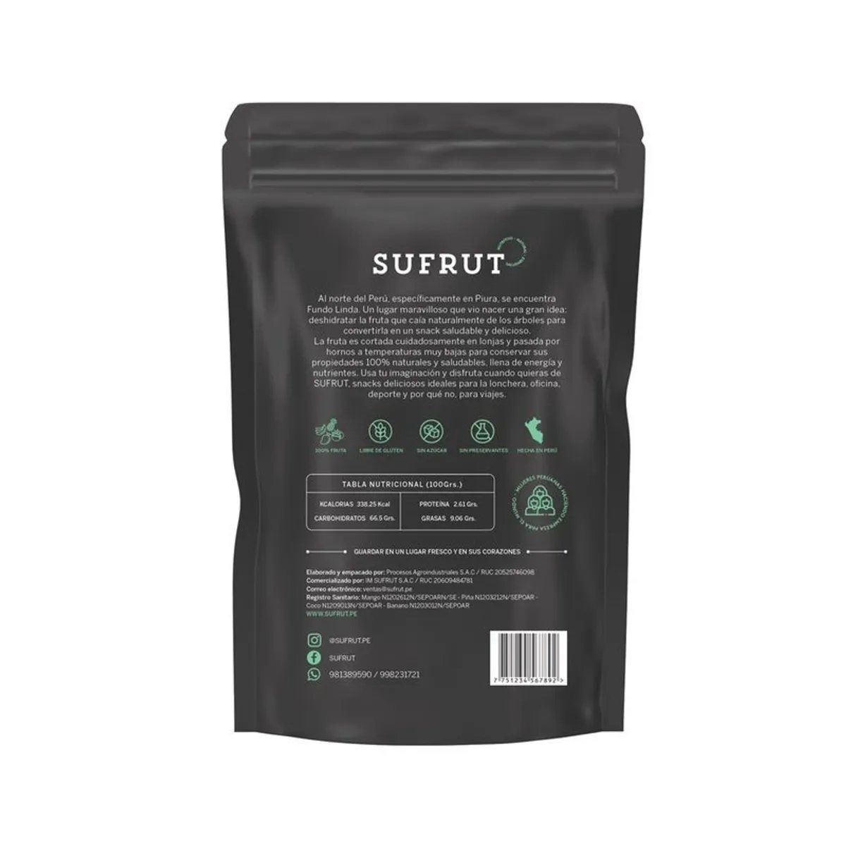 SUFRUT - Mix De Frutas Deshidratadas Sufrut Empaque 200 g