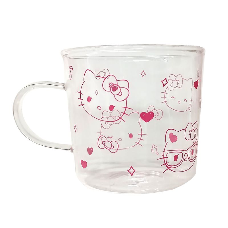 CASA JOVEN - Taza Mug de Vidrio Hello Kitty 450 mL Rosado