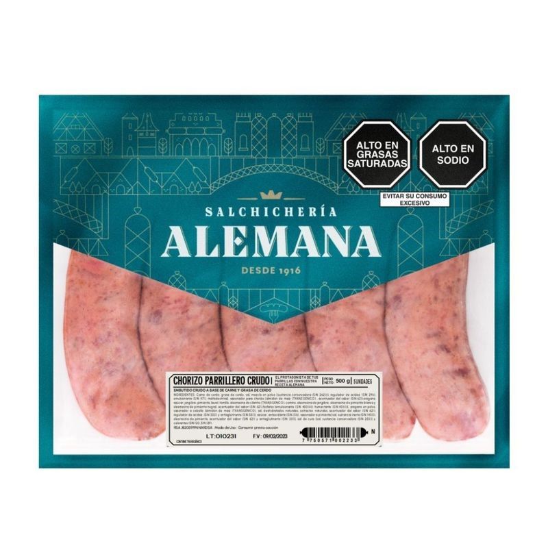 SALCHICHERIA ALEMANA - Chorizo Parrillero Salchicheria Alemana 500 g