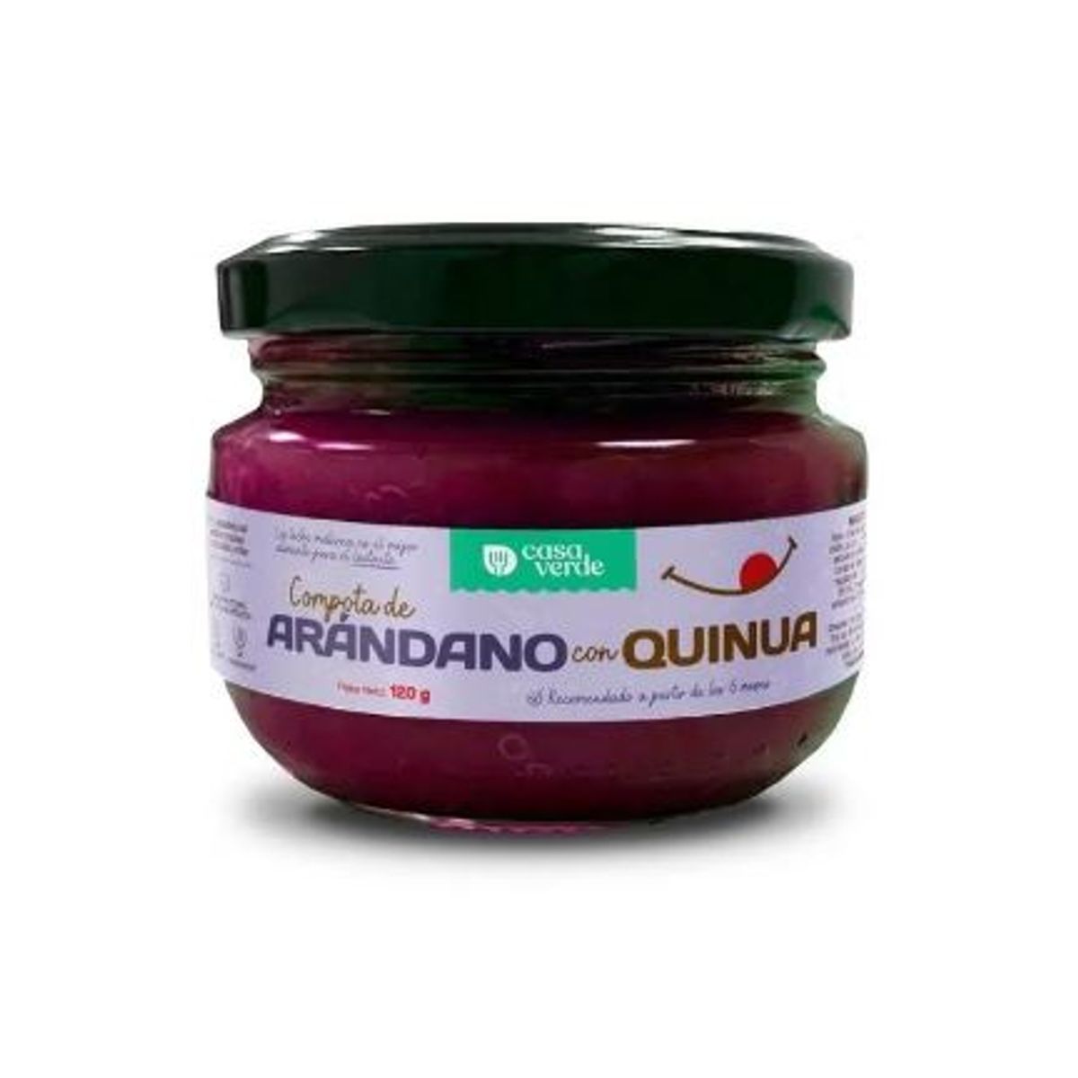 CASA VERDE - Compota de Arándano con Quinua Casa Verde Envase 120 g