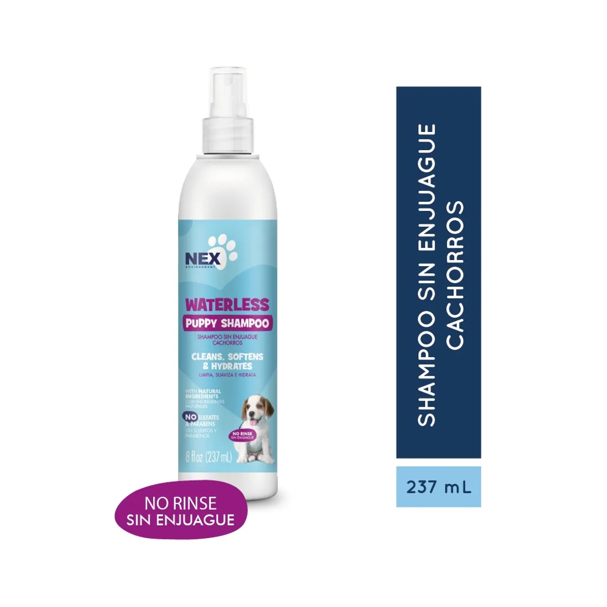 NEX ENVIRONMENT - Shampoo Sin Agua Cachorro Nex Envase 237 mL