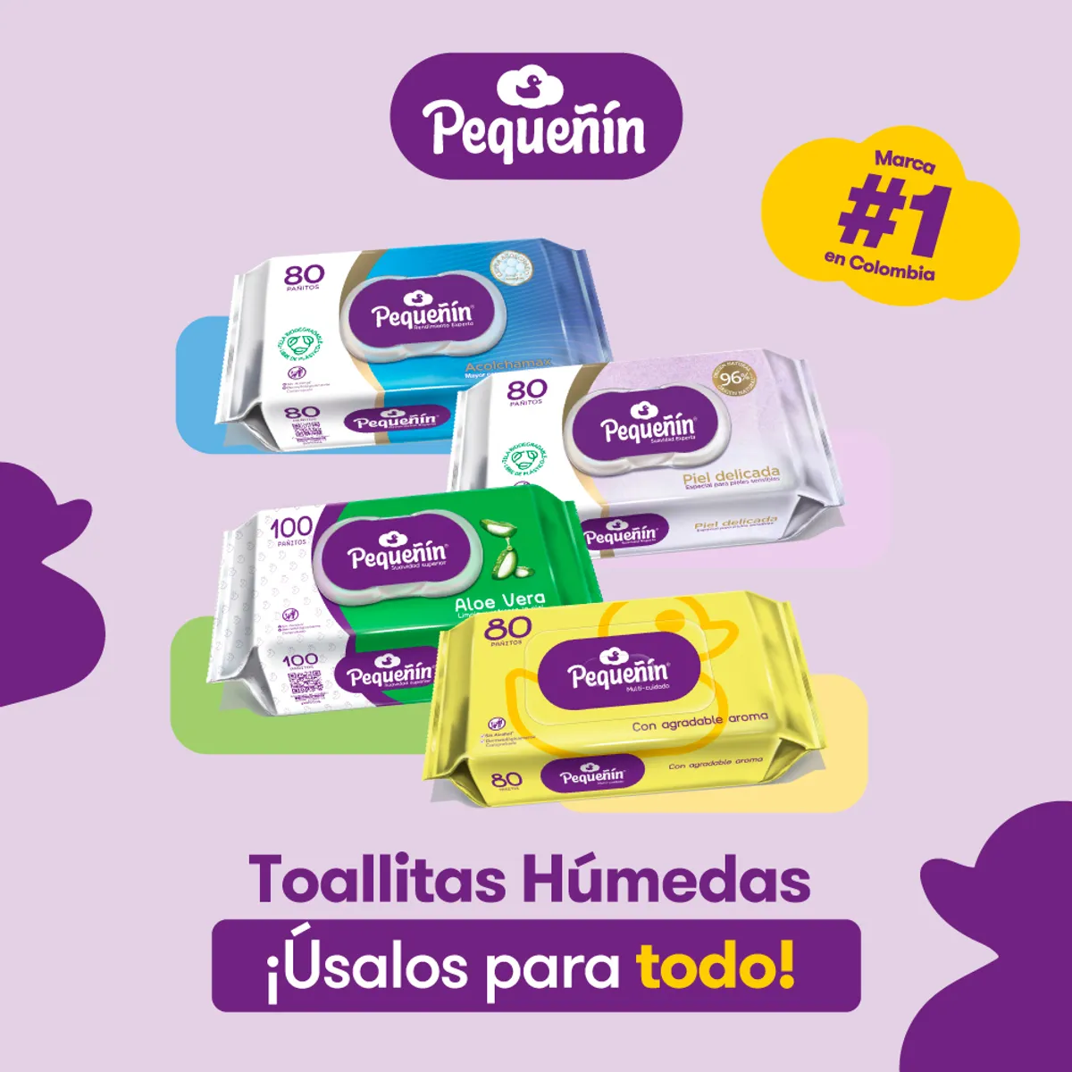 PEQUENIN - Toallitas Húmedas Pequeñin Piel Delicada Empaque 80 Und