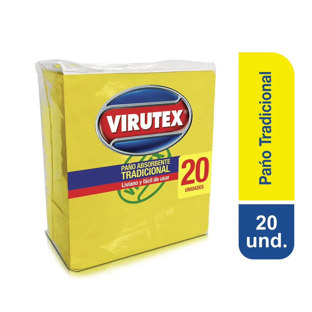 VIRUTEX - Paño Amarillo Absorbente Virutex Tradicional Empaque 20 Und