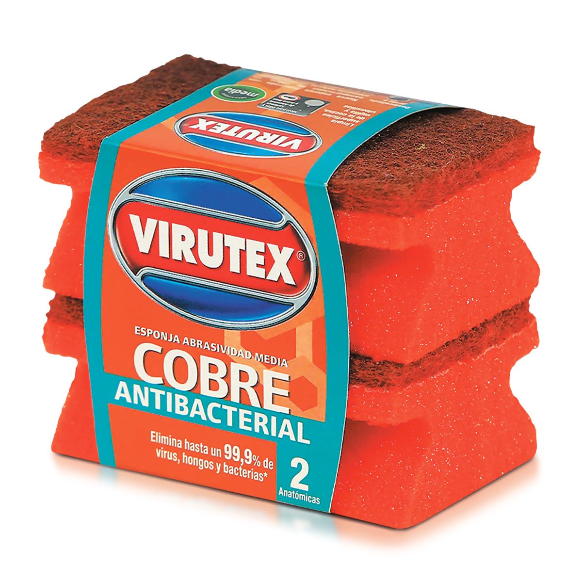 VIRUTEX - Esponja Acanalada de Cobre Empaque 2 Und