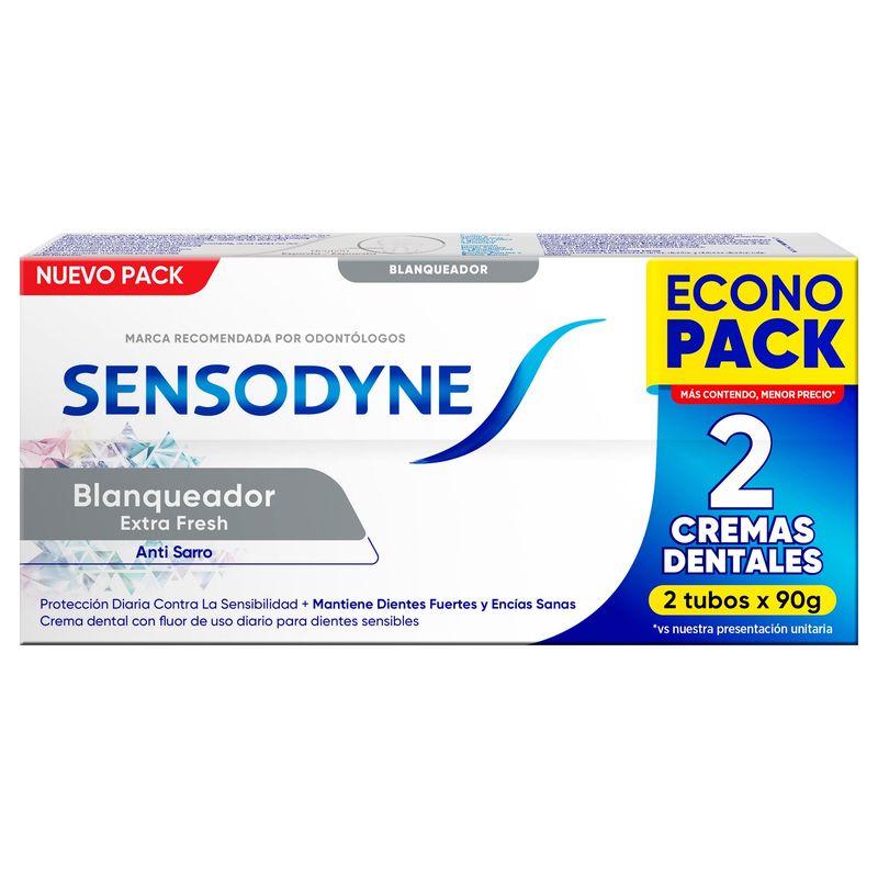 SENSODYNE - Crema Dental Sensodyne Blanqueador Fresh Pack 2 Empaques 90 g