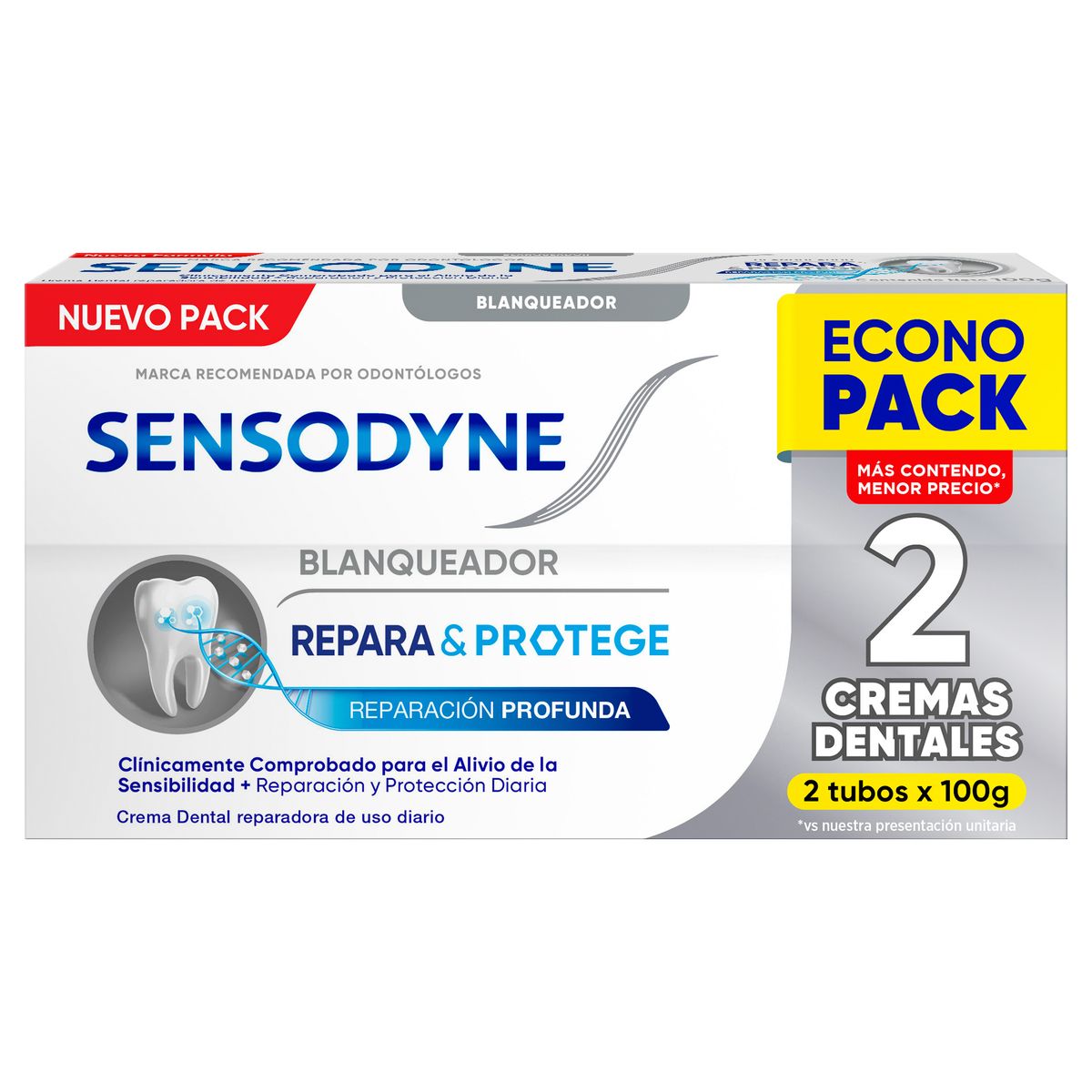 SENSODYNE - Crema Dental Sensodyne Blanqueadora Repara y Protege Caja 2 Und