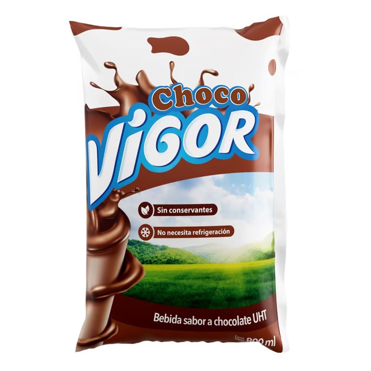 VIGOR - Bebida Sabor Chocolate Vigor Bolsa 800 mL