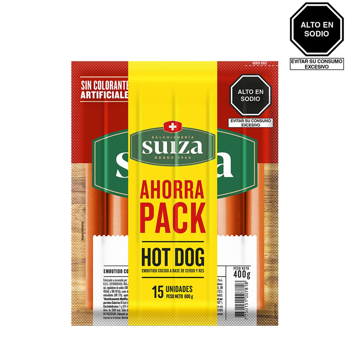 SUIZA - Pack Hot Dog Suiza Pack 400 g + 200 g