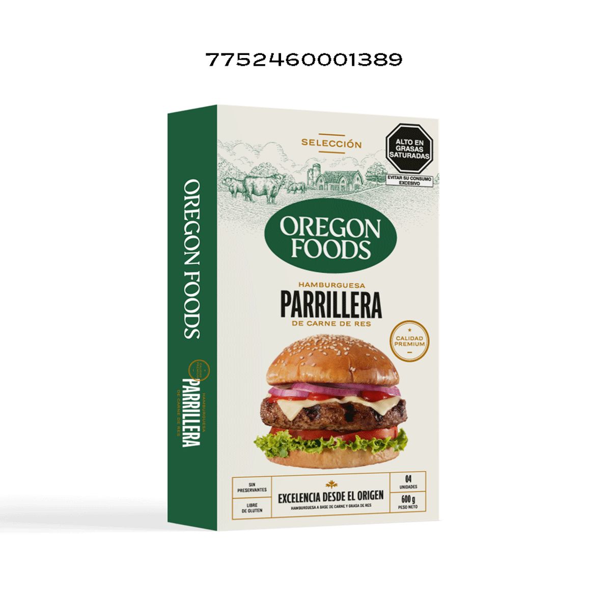 OREGON FOODS - Hamburguesa Parriller de Carne Oregon Foods Caja 4 Und