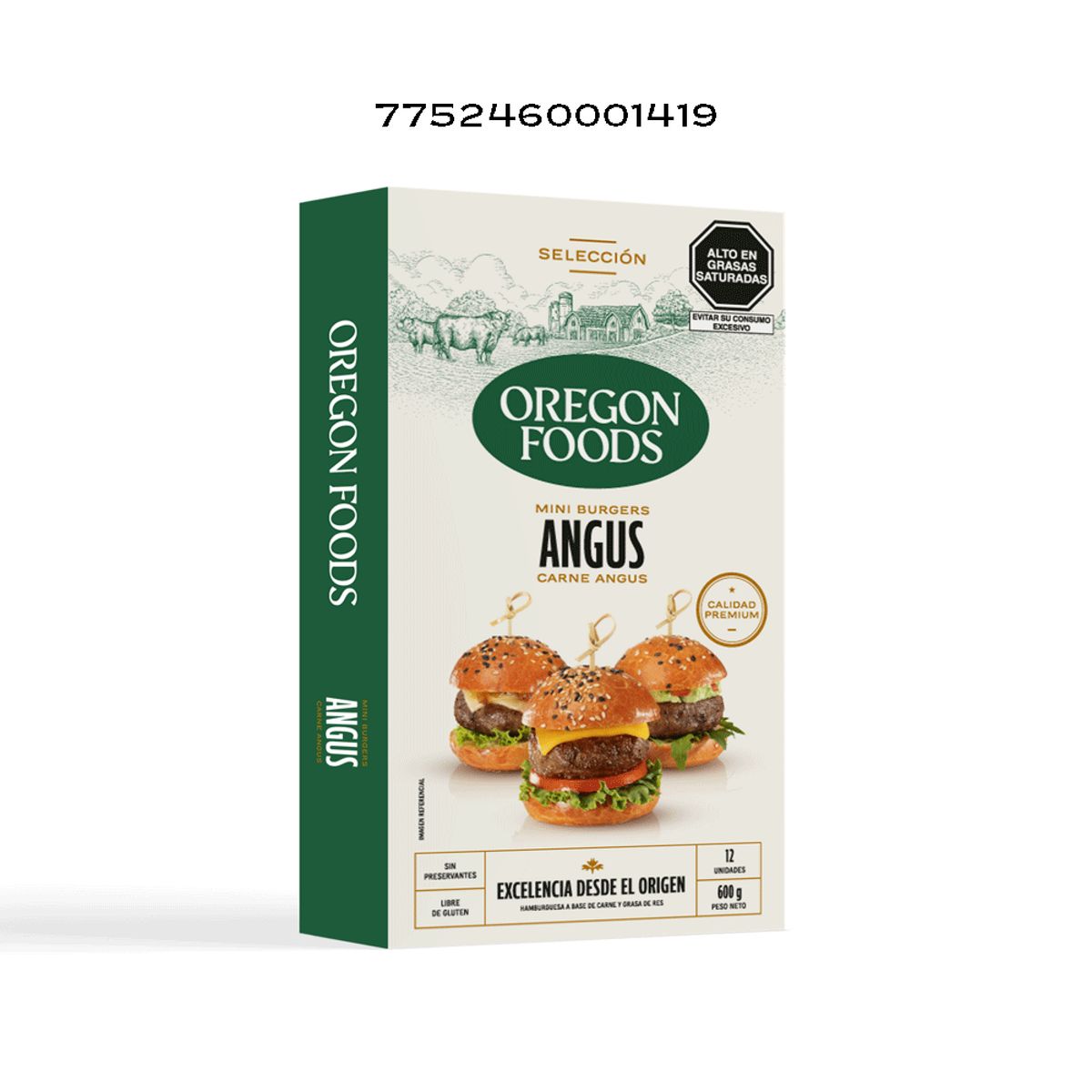 OREGON FOODS - Mini Hamburguesa de Carne Angus Oregon Foods Caja 12 Und