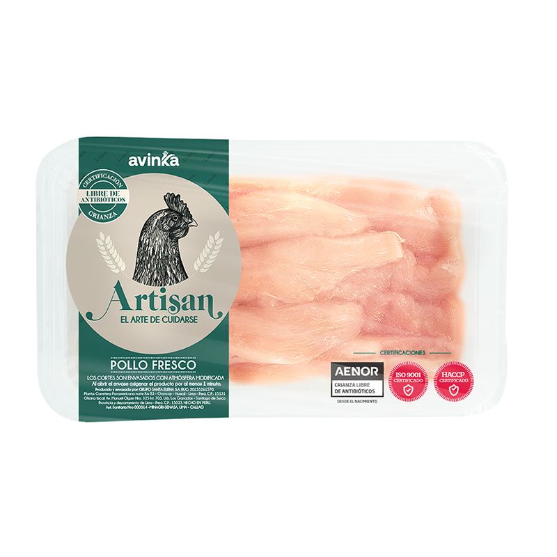 ARTISAN - Pechuga Pollo En Tiras Artisan x Kg. Libre de Antibióticos.