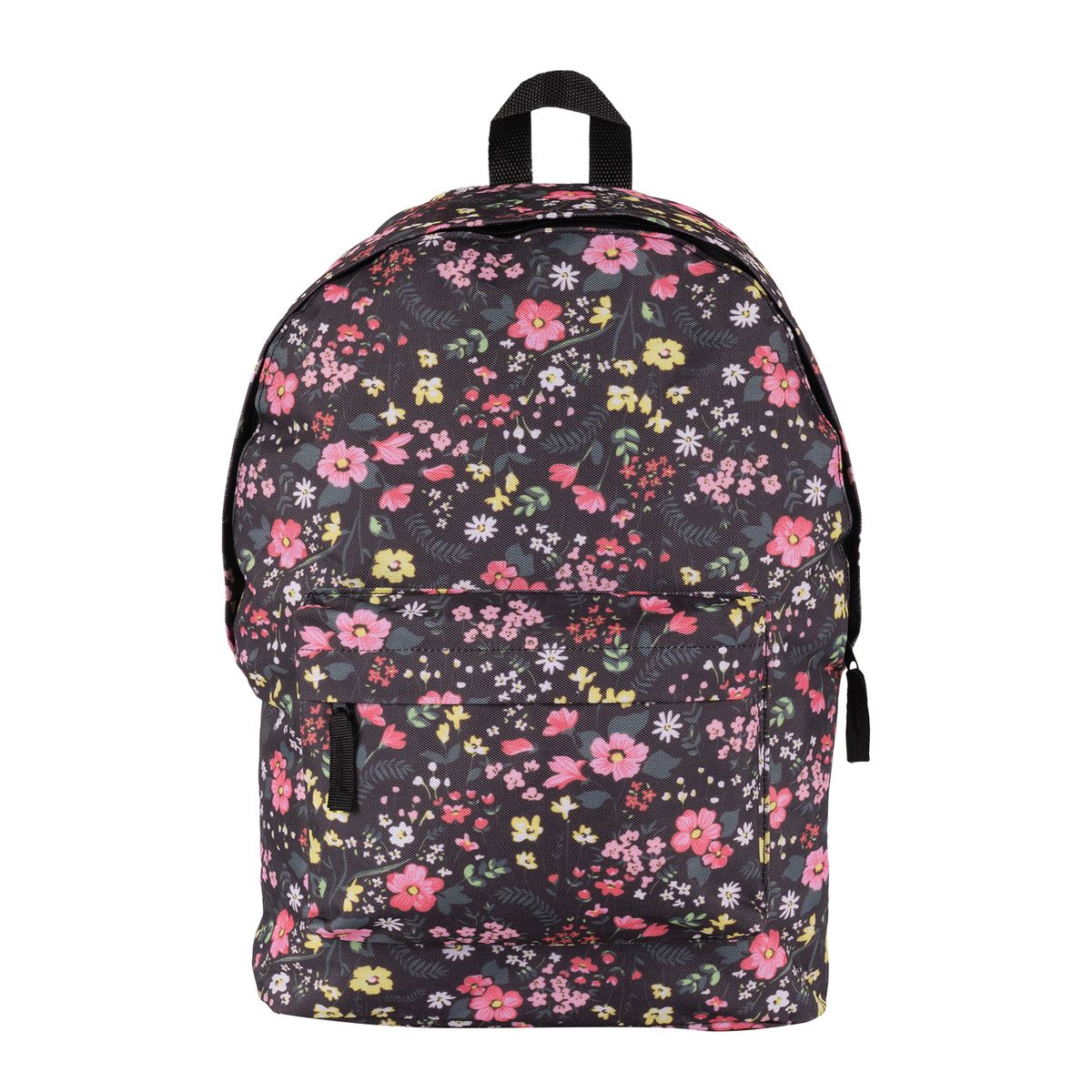 360 - Mochila Color Print Flores Negro