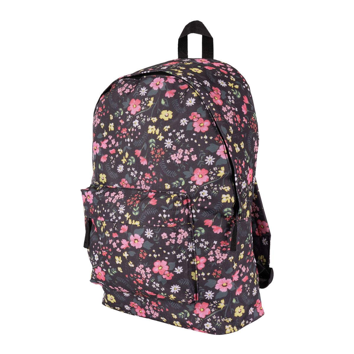 360 - Mochila Color Print Flores Negro