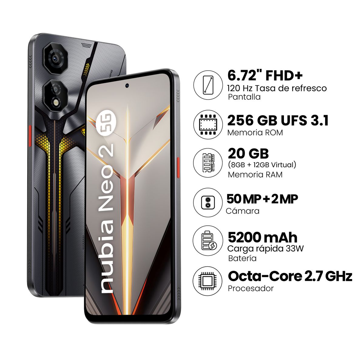  - Smartphone Zte Nubia Neo Ii 8+256Gb Gris