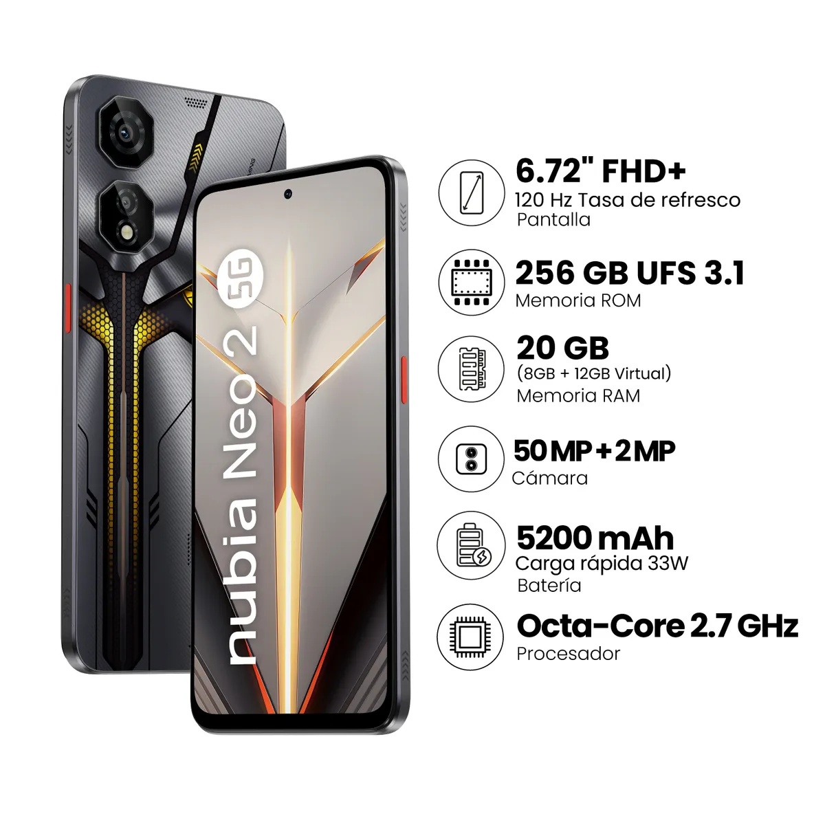  - Smartphone Zte Nubia Neo Ii 8+256Gb Gris
