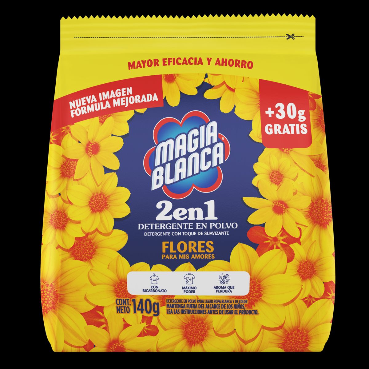 MAGIA BLANCA - Detergente en Polvo Magia Blanca Floral Bolsa 140 g
