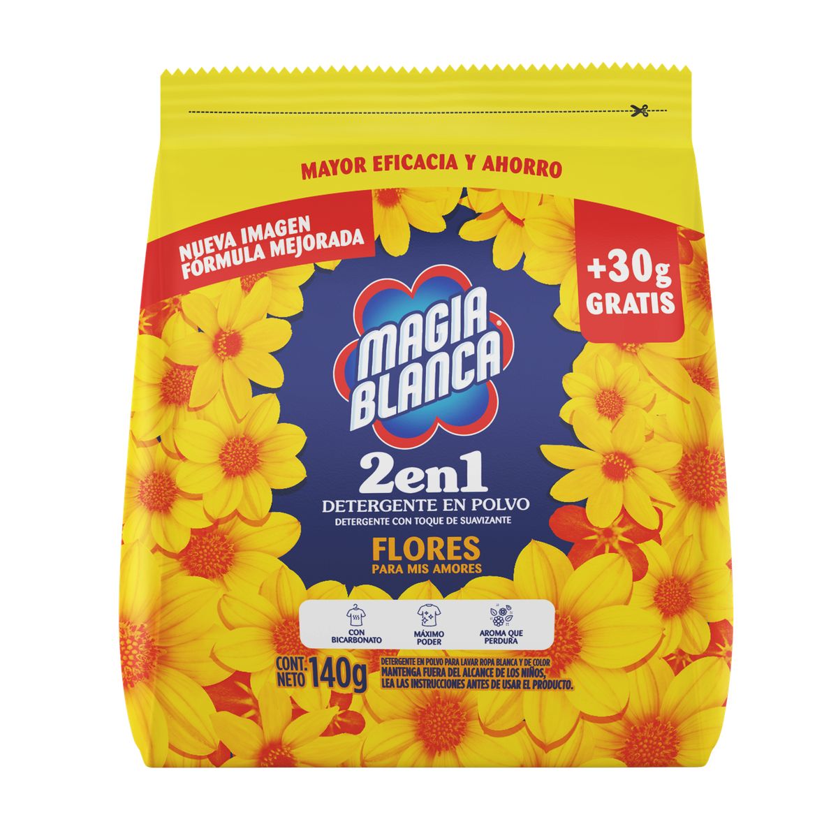 MAGIA BLANCA - Detergente en Polvo Magia Blanca Floral Bolsa 140 g