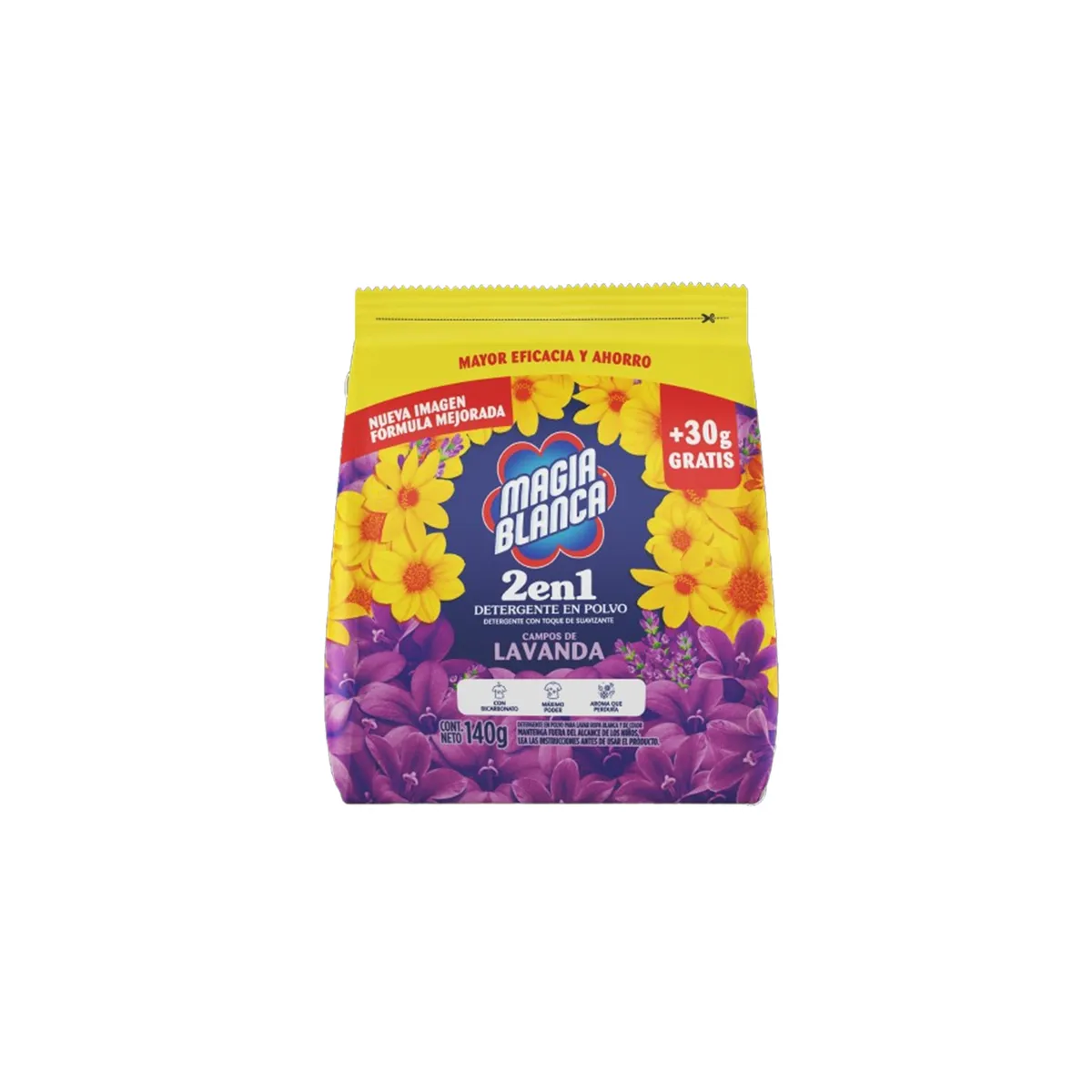 MAGIA BLANCA - Detergente en Polvo Magia Blanca Lavanda Bolsa 140 g