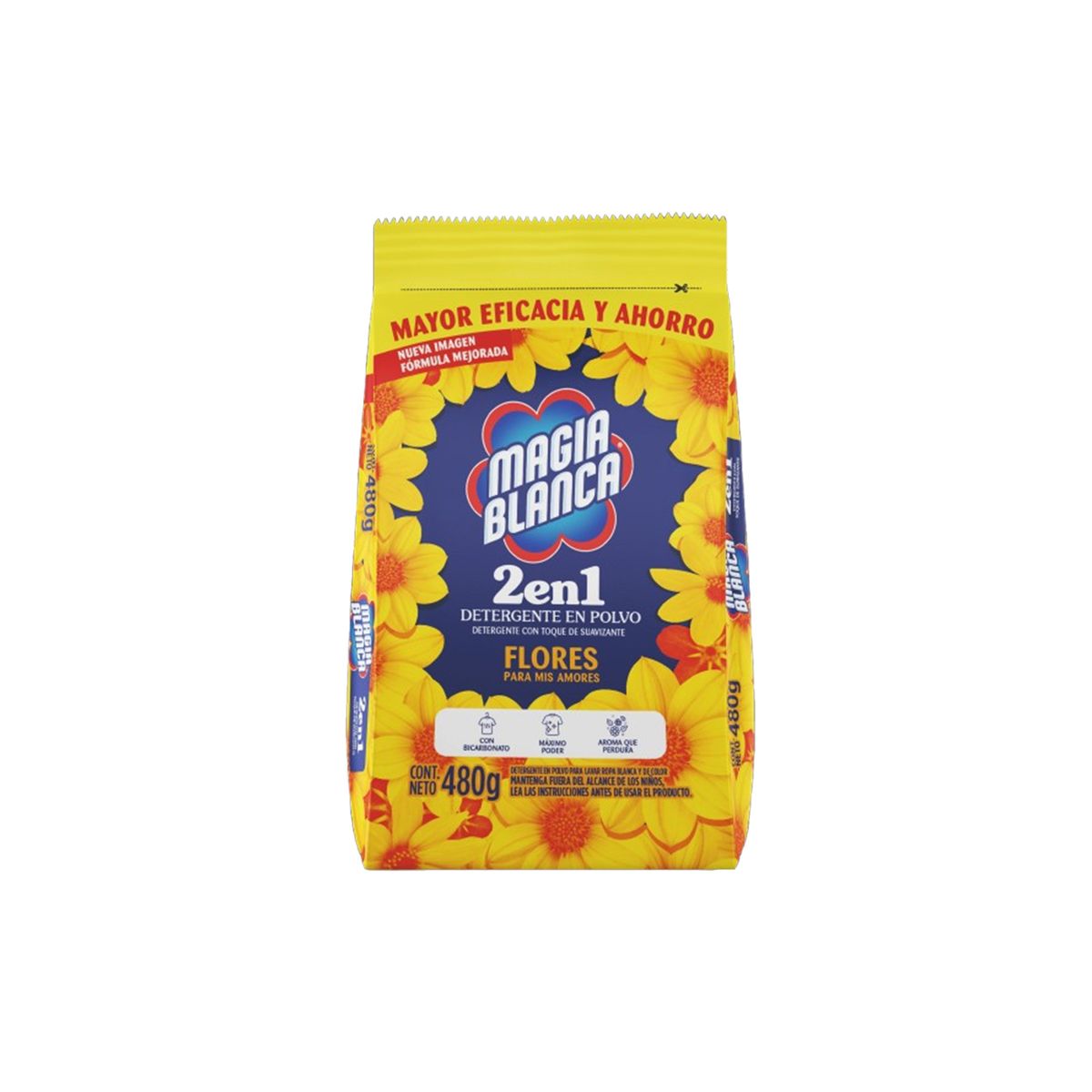 MAGIA BLANCA - Detergente en Polvo Magia Blanca Floral Bolsa 480 g