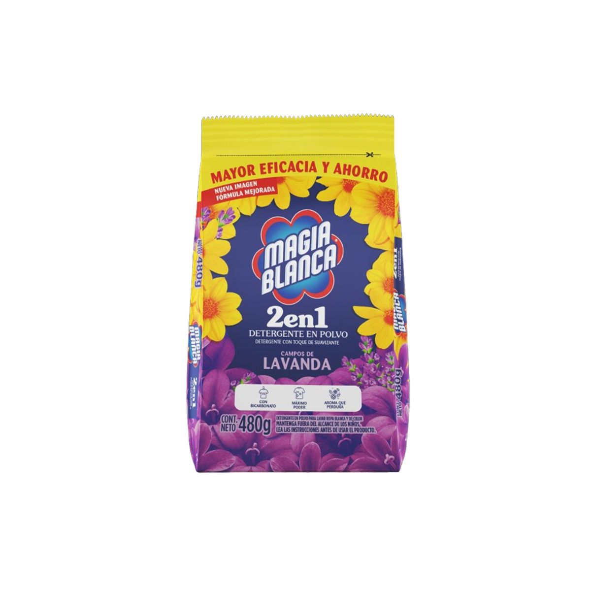 MAGIA BLANCA - Detergente en Polvo Magia Blanca Lavanda Bolsa 480 g