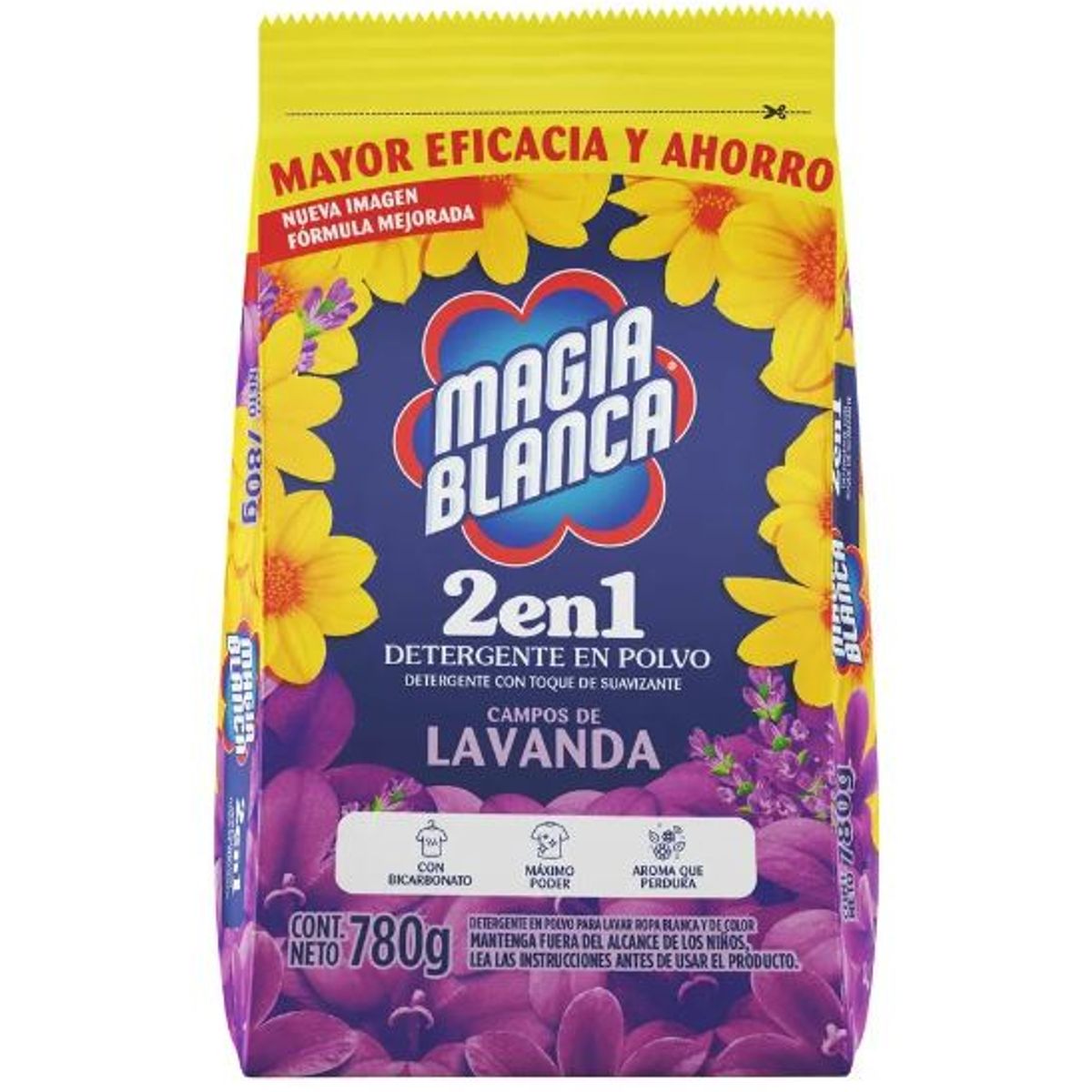 MAGIA BLANCA - Detergente en Polvo Magia Blanca Lavanda Bolsa 780 g