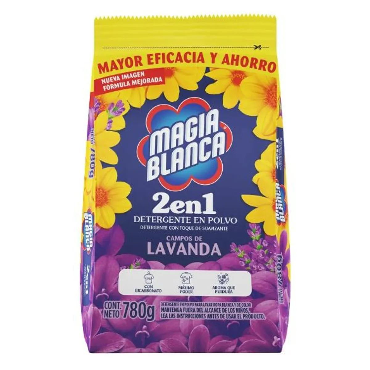MAGIA BLANCA - Detergente en Polvo Magia Blanca Lavanda Bolsa 780 g
