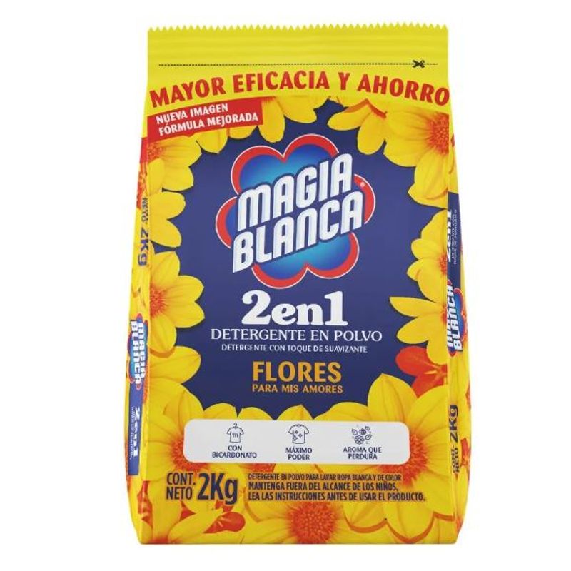 MAGIA BLANCA - Detergente en Polvo Magia Blanca Floral Bolsa 2 Kg