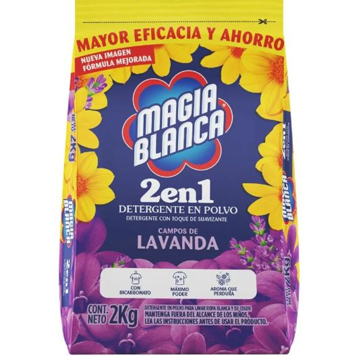 MAGIA BLANCA - Detergente en Polvo Magia Blanca Lavanda Bolsa 2 Kg