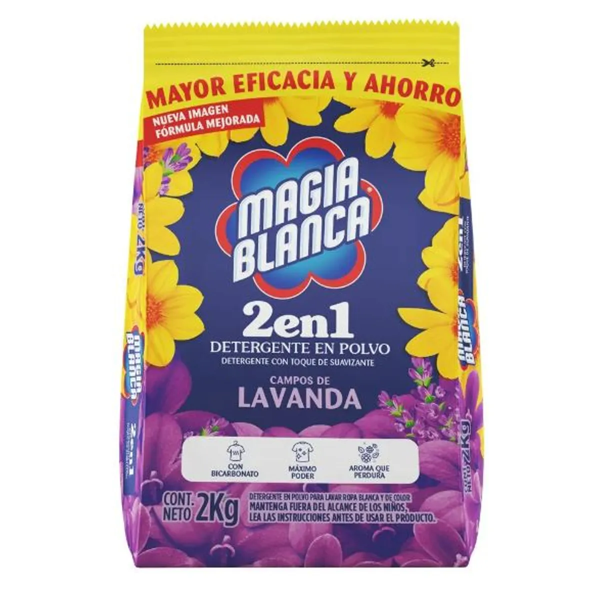 MAGIA BLANCA - Detergente en Polvo Magia Blanca Lavanda Bolsa 2 Kg