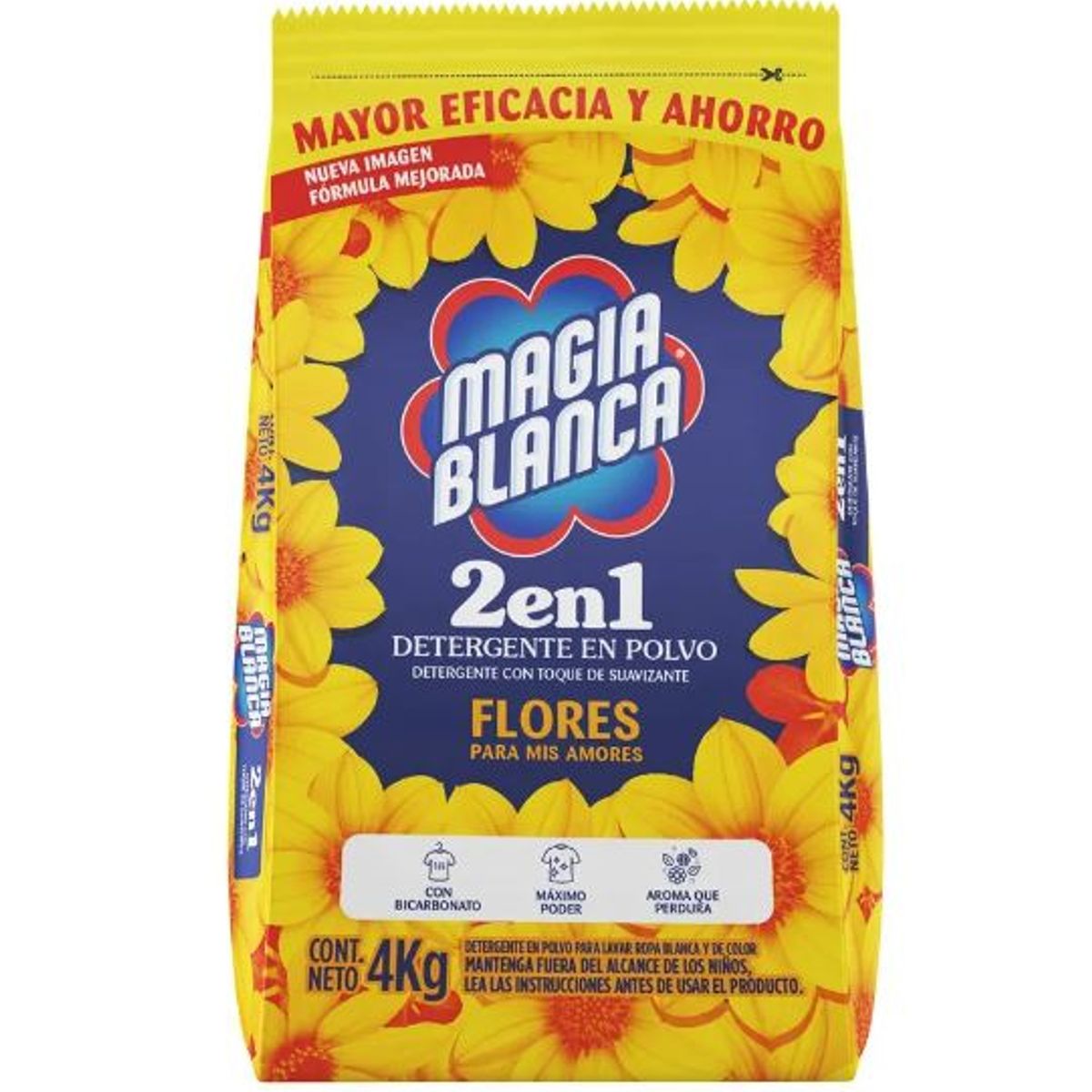MAGIA BLANCA - Detergente en Polvo Magia Blanca Floral Bolsa 4 Kg