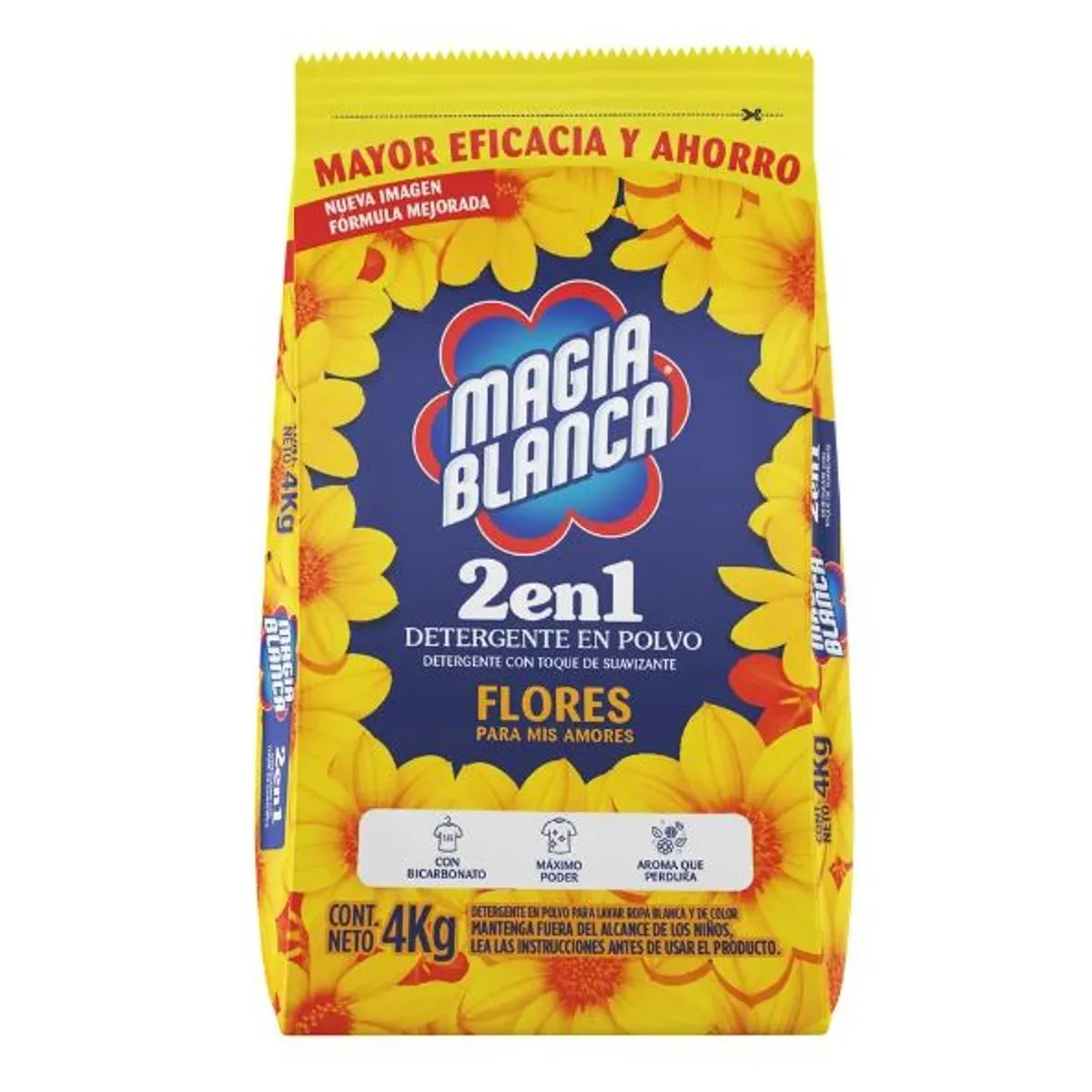 MAGIA BLANCA - Detergente en Polvo Magia Blanca Floral Bolsa 4 Kg