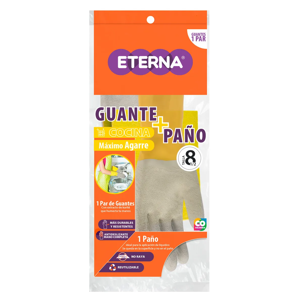 ETERNA - Guantes Eterna Máximo Agarre Talla 8.5 + Paño