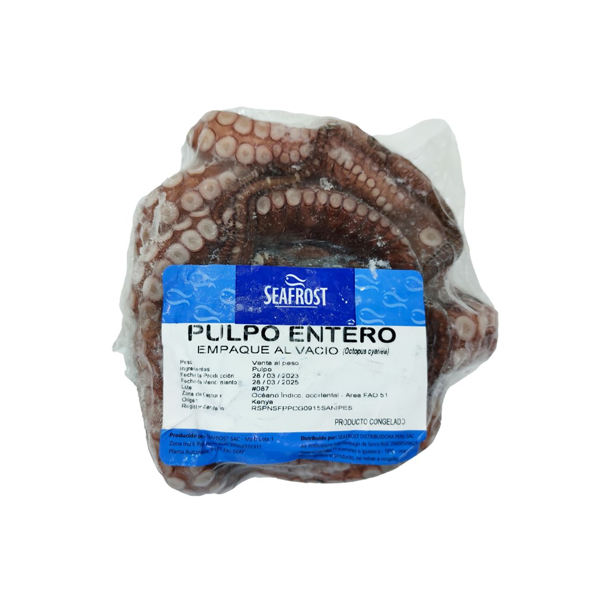 SEAFROST - Pulpo Entero Eviscerado Congelado x Kg