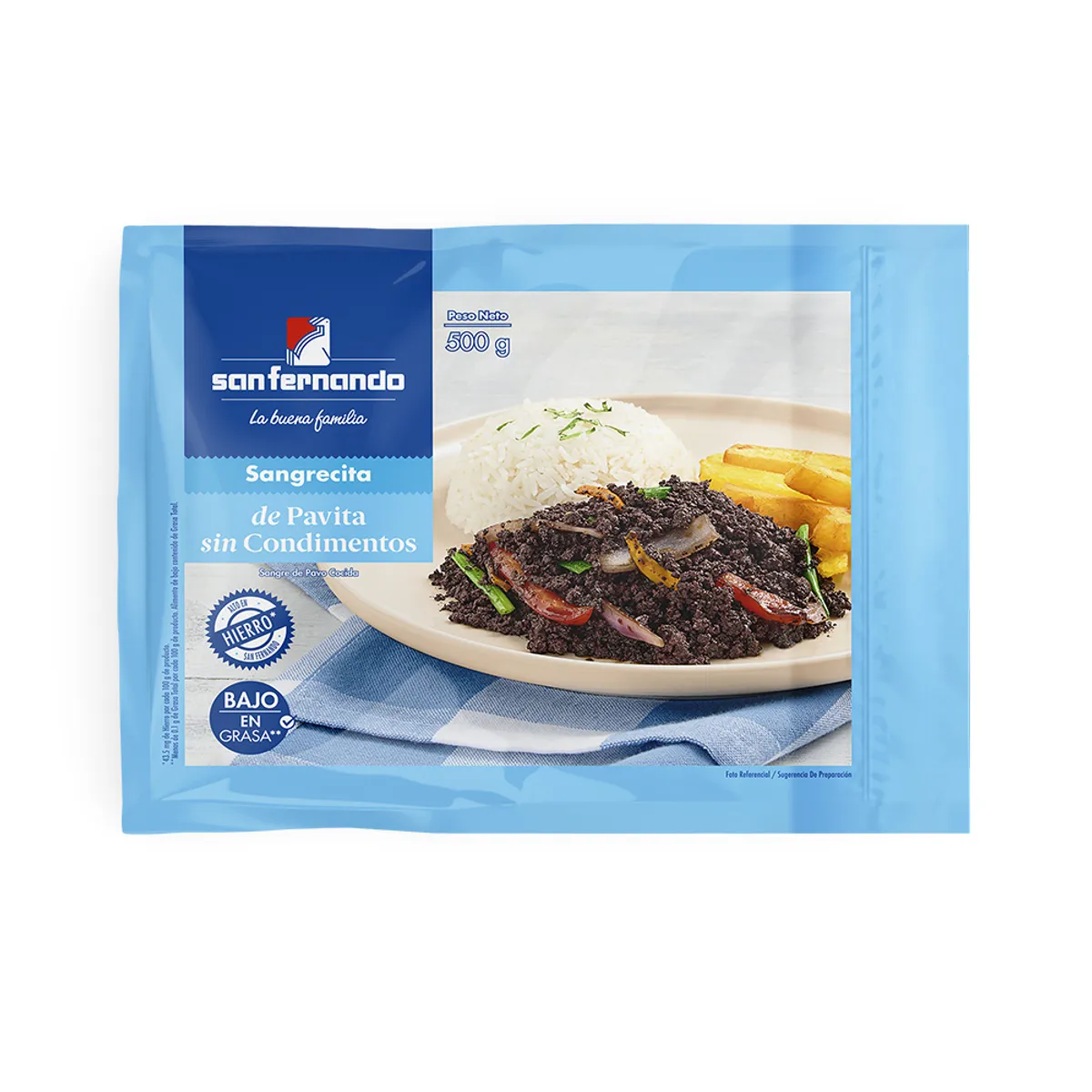 SAN FERNANDO - Sangrecita de Pavita Sin Condimentos 500 g