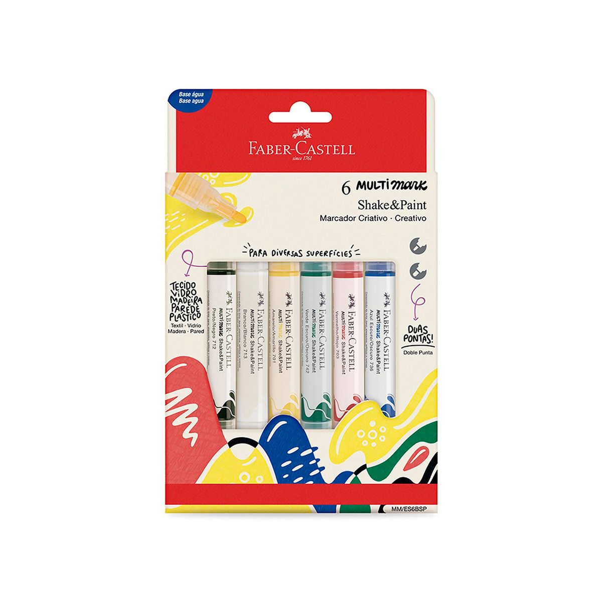 FABER CASTELL - Plumones Multimark Shake And Paint Empaque 6 Und